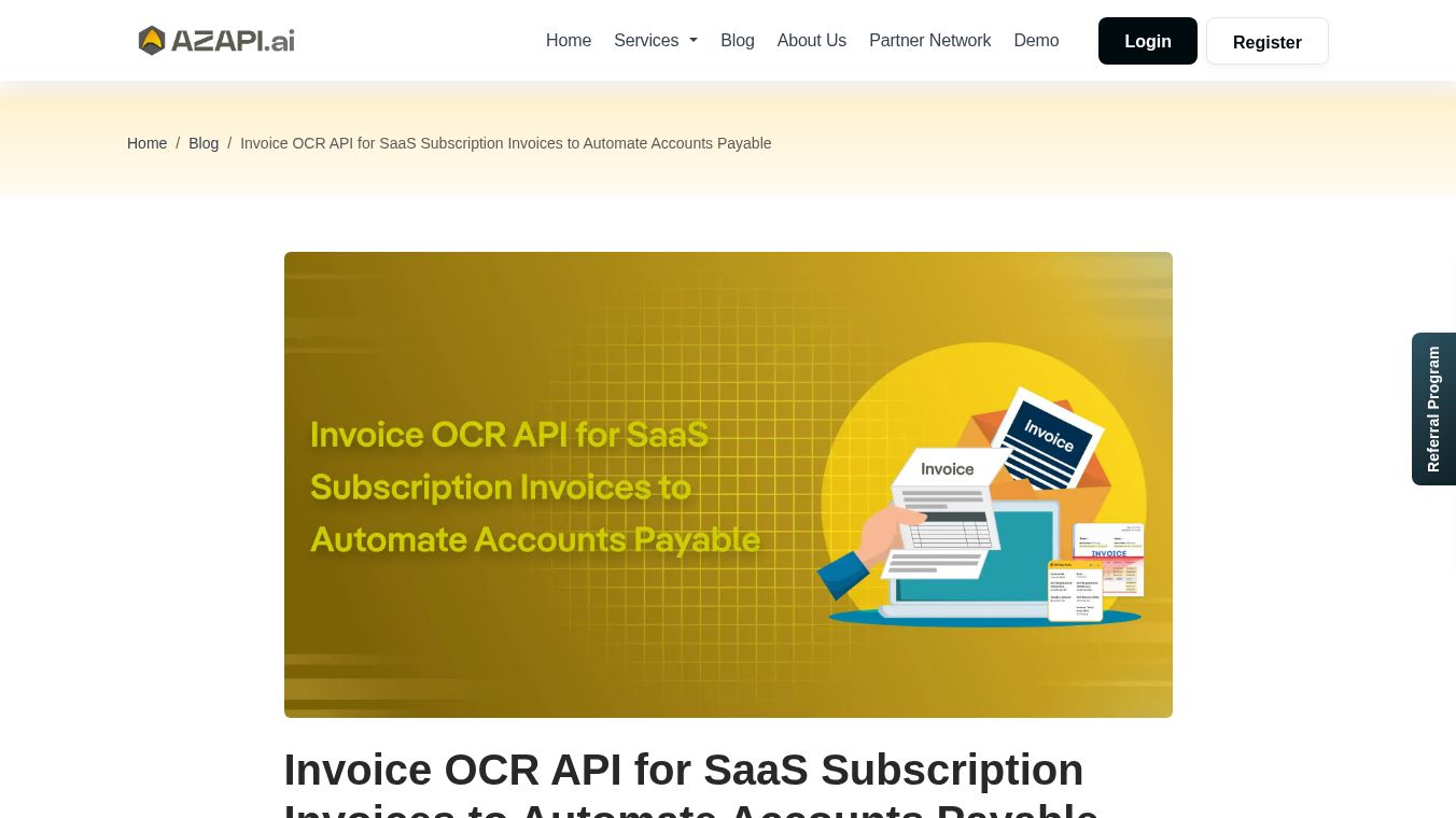 Invoice OCR API for SaaS Subscription