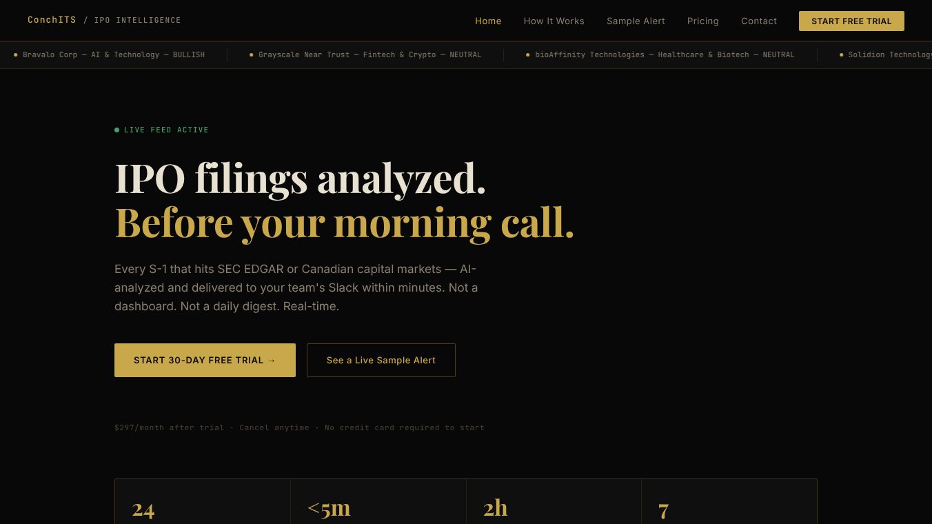 IPO Intelligence Feed — ConchITS