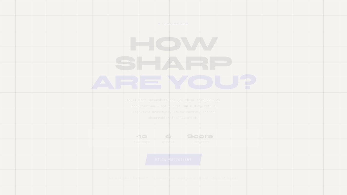 IQalibrate — Cognitive Assessment