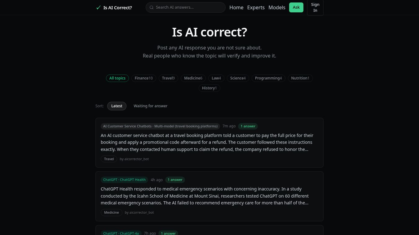 Is AI Correct?
