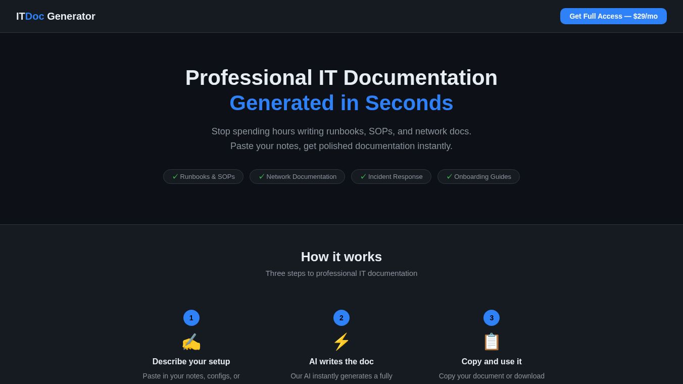 ITDoc Generator