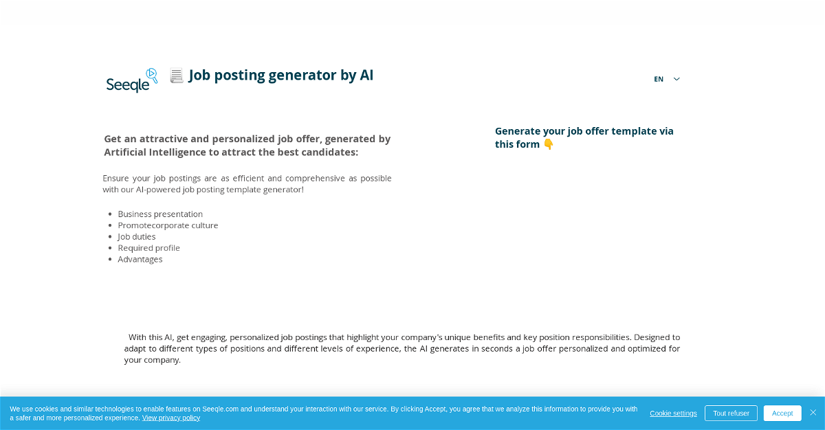 Job posting generator by AI