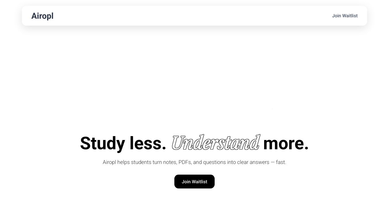 Join the Airopl Waitlist