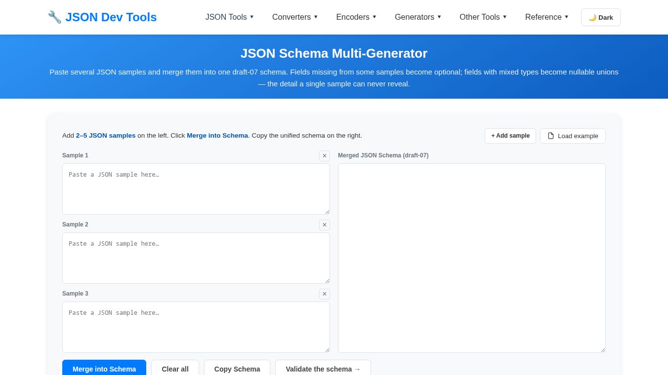 JSON Schema Multi-Generator