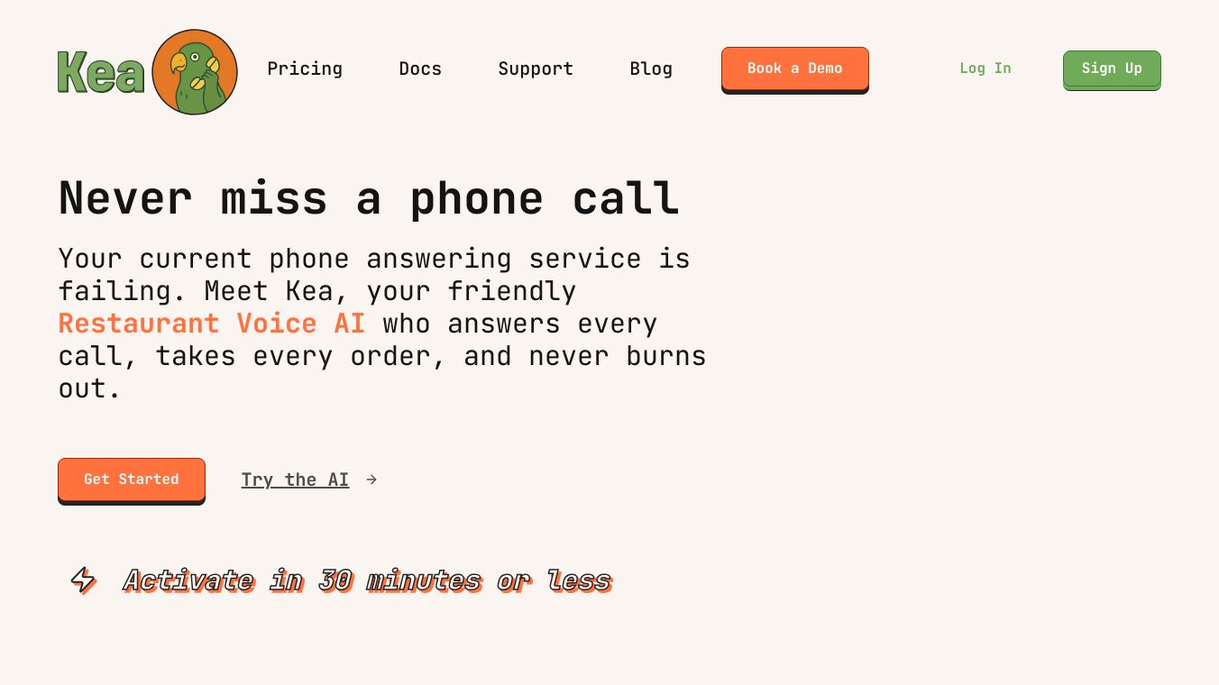 Kea AI - 24/7 Voice AI for Restaurants