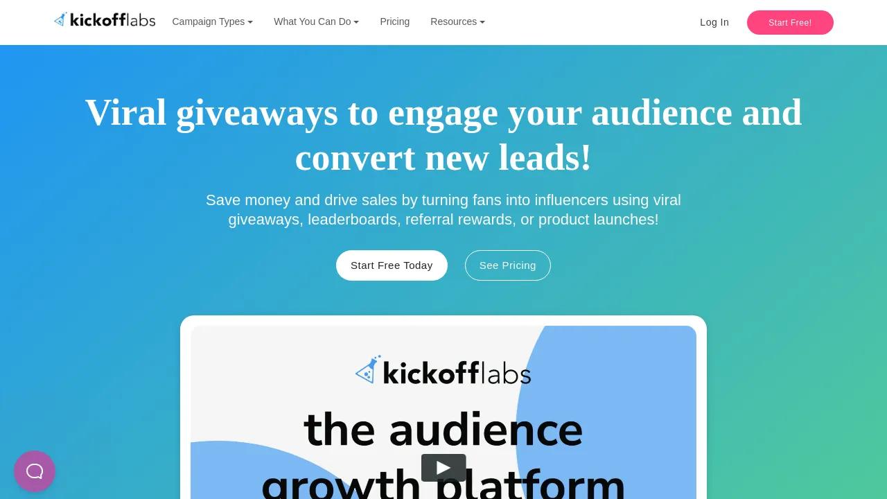 KickoffLabs AI Viral Giveaway Builder