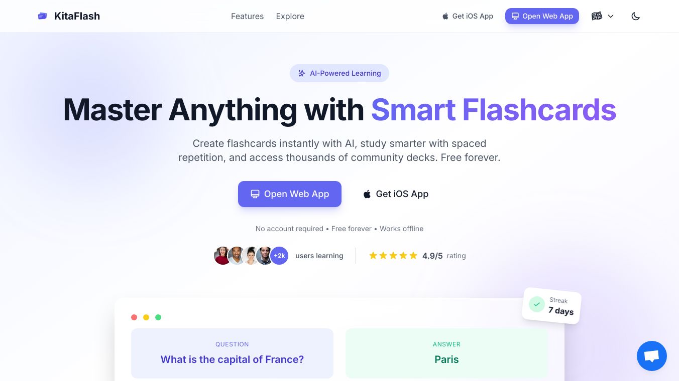 KitaFlash: AI Flashcards