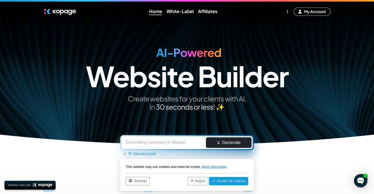 Kopage - White-Label AI Website Builder