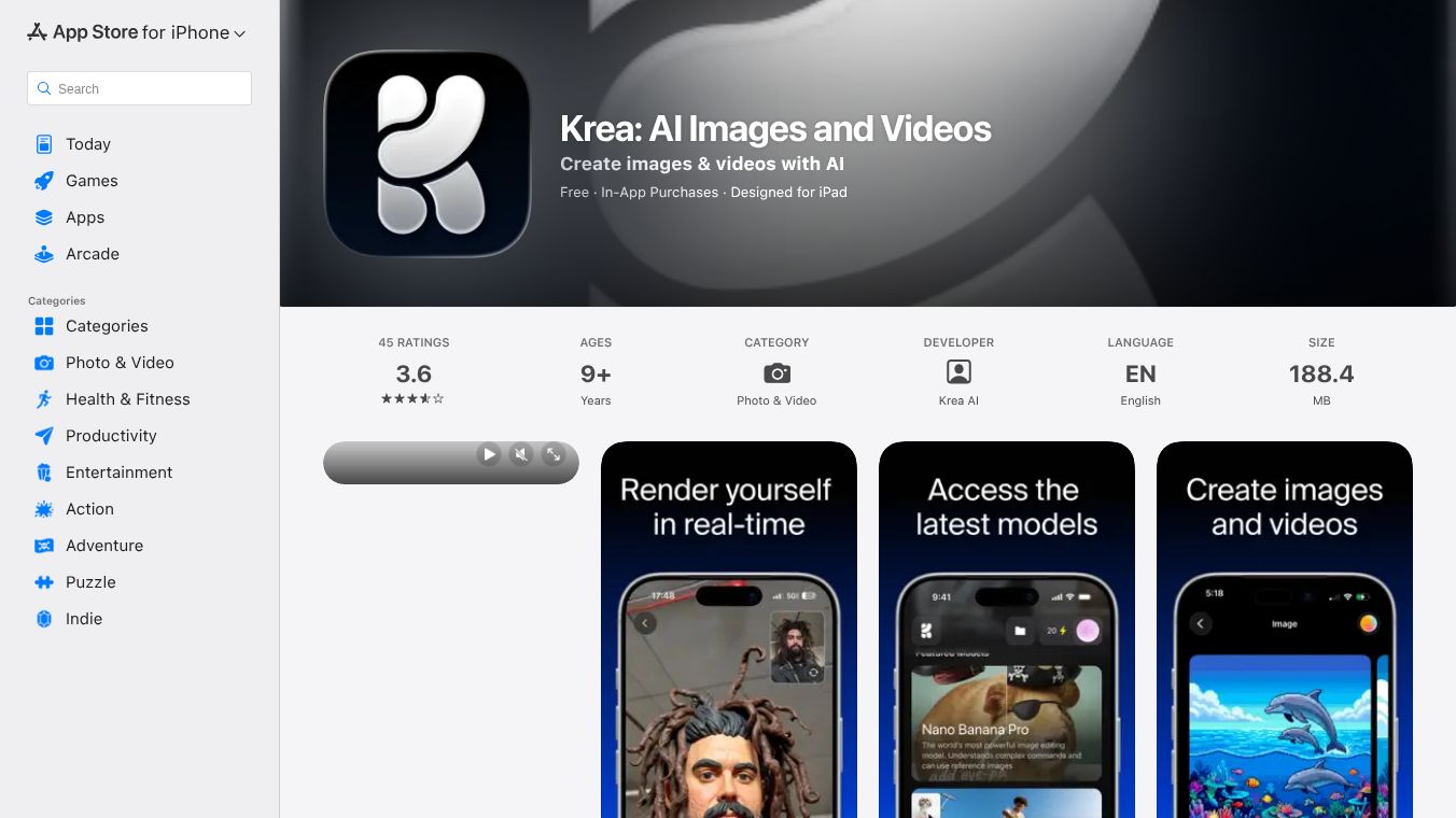 Krea App for iOS