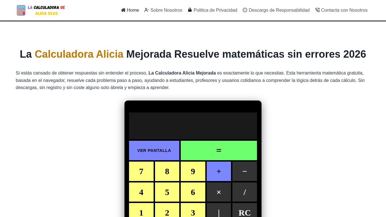 LA CALCULADORA DE ALICIA
