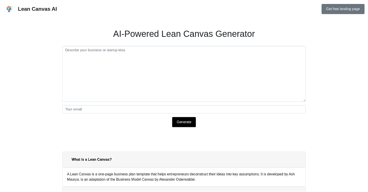 Lean Canvas AI