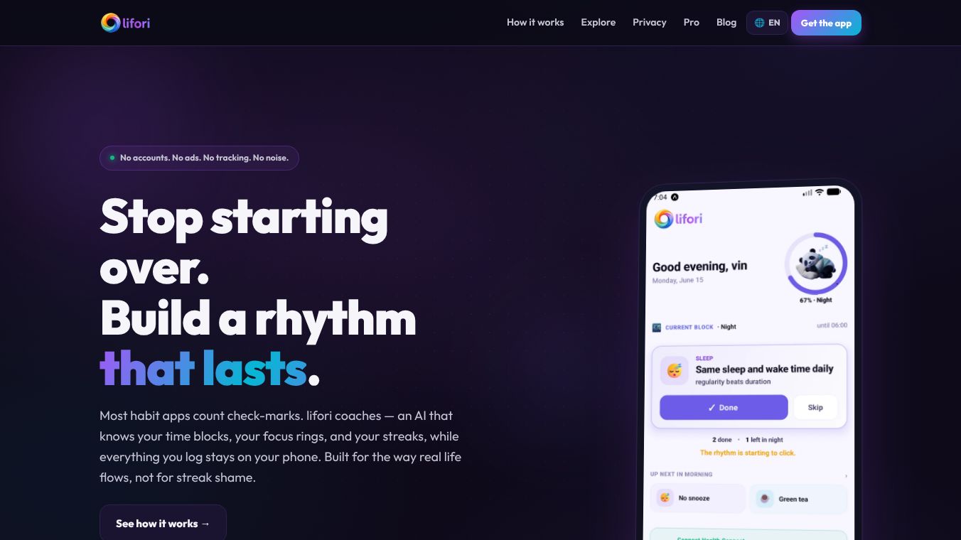 lifori - Habit Tracker & AI Coach
