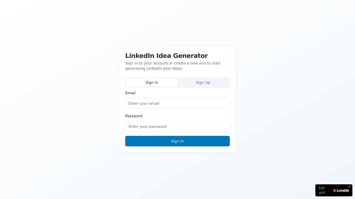 LinkedIn Idea Generator