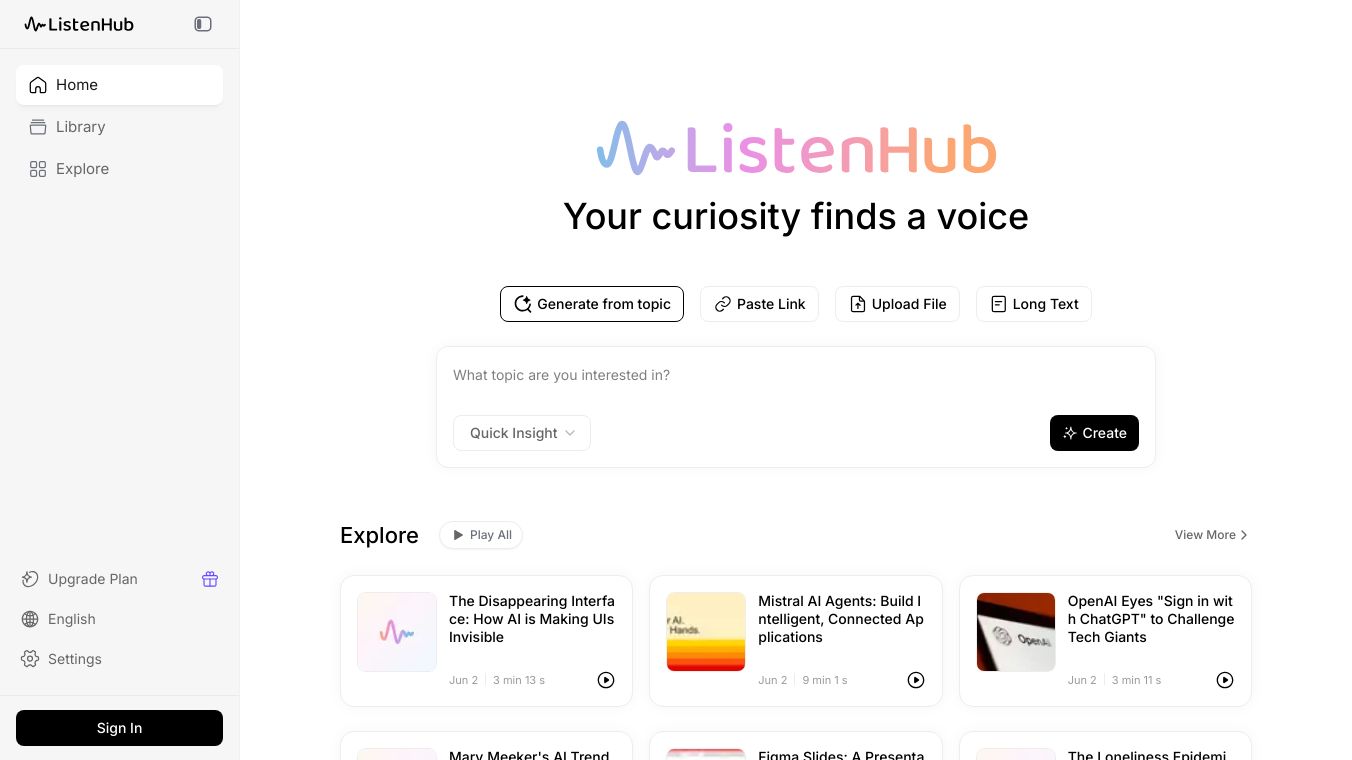ListenHub AI