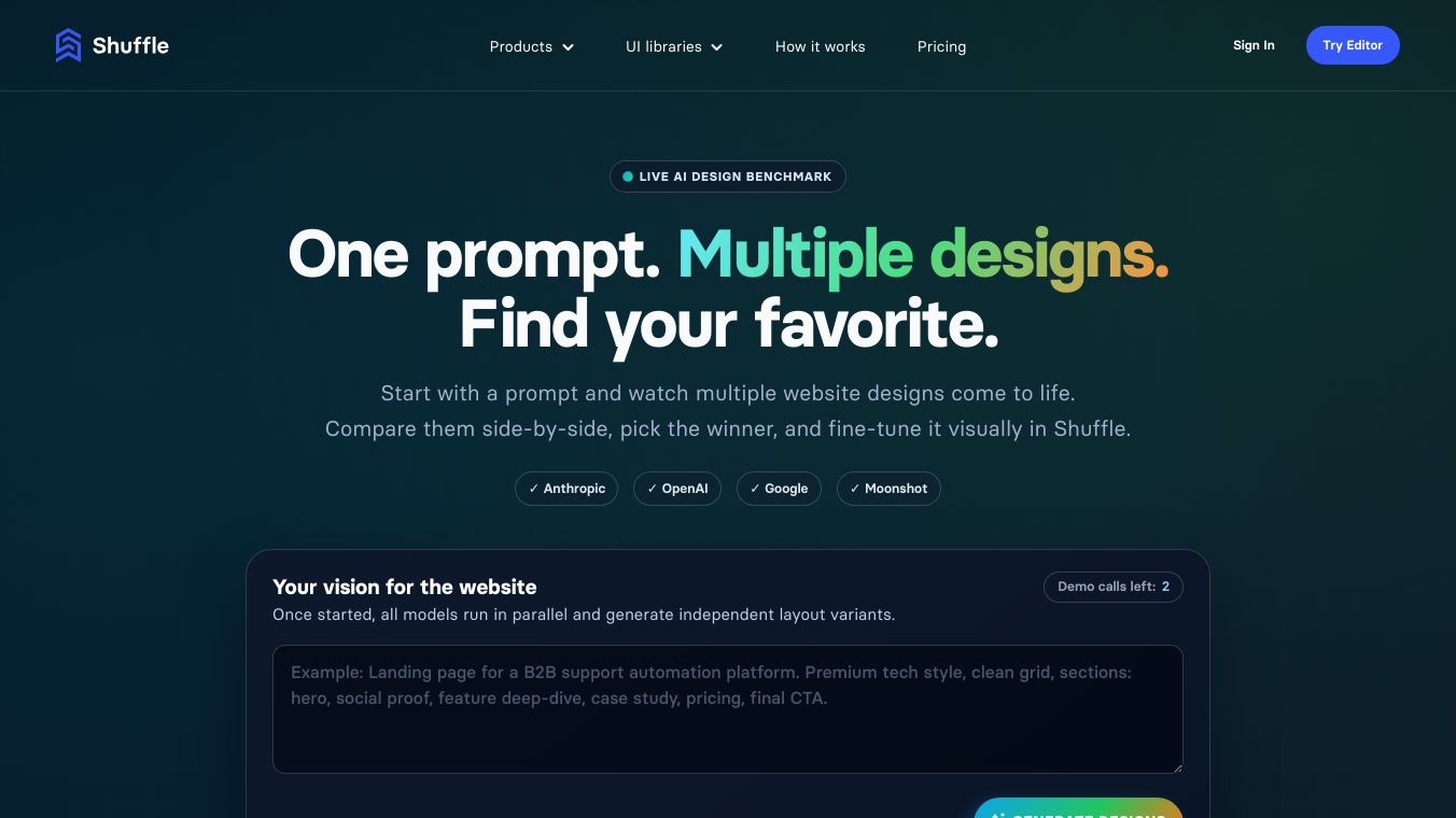 Live AI Design Benchmark