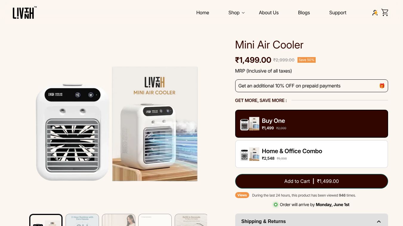 LivinH Mini Air Cooler