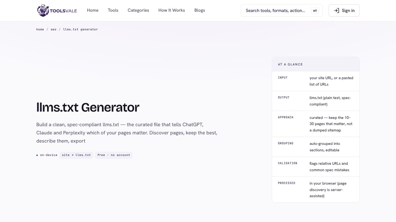 LLMs.txt Generator