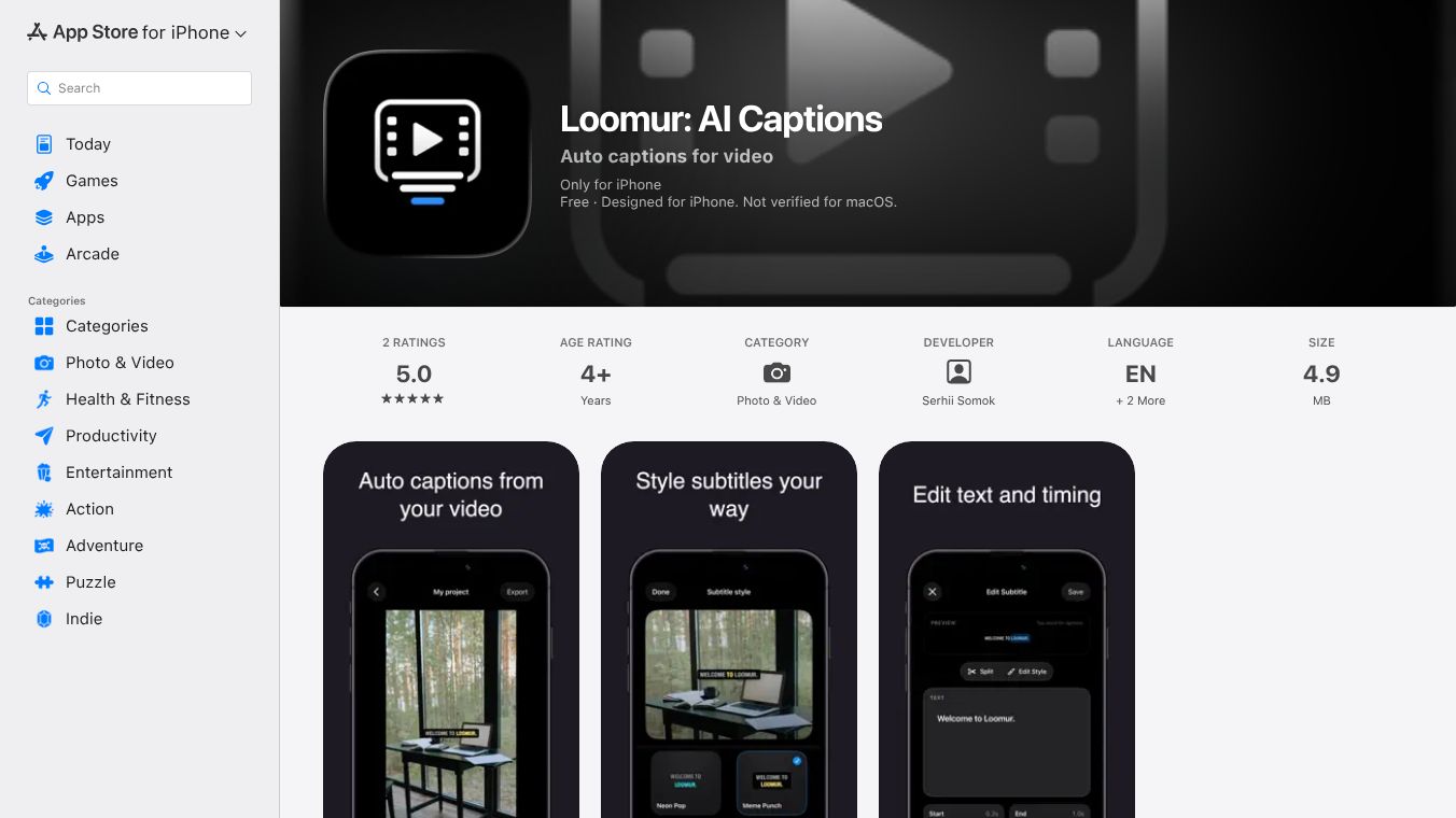 Loomur: AI Subtitles