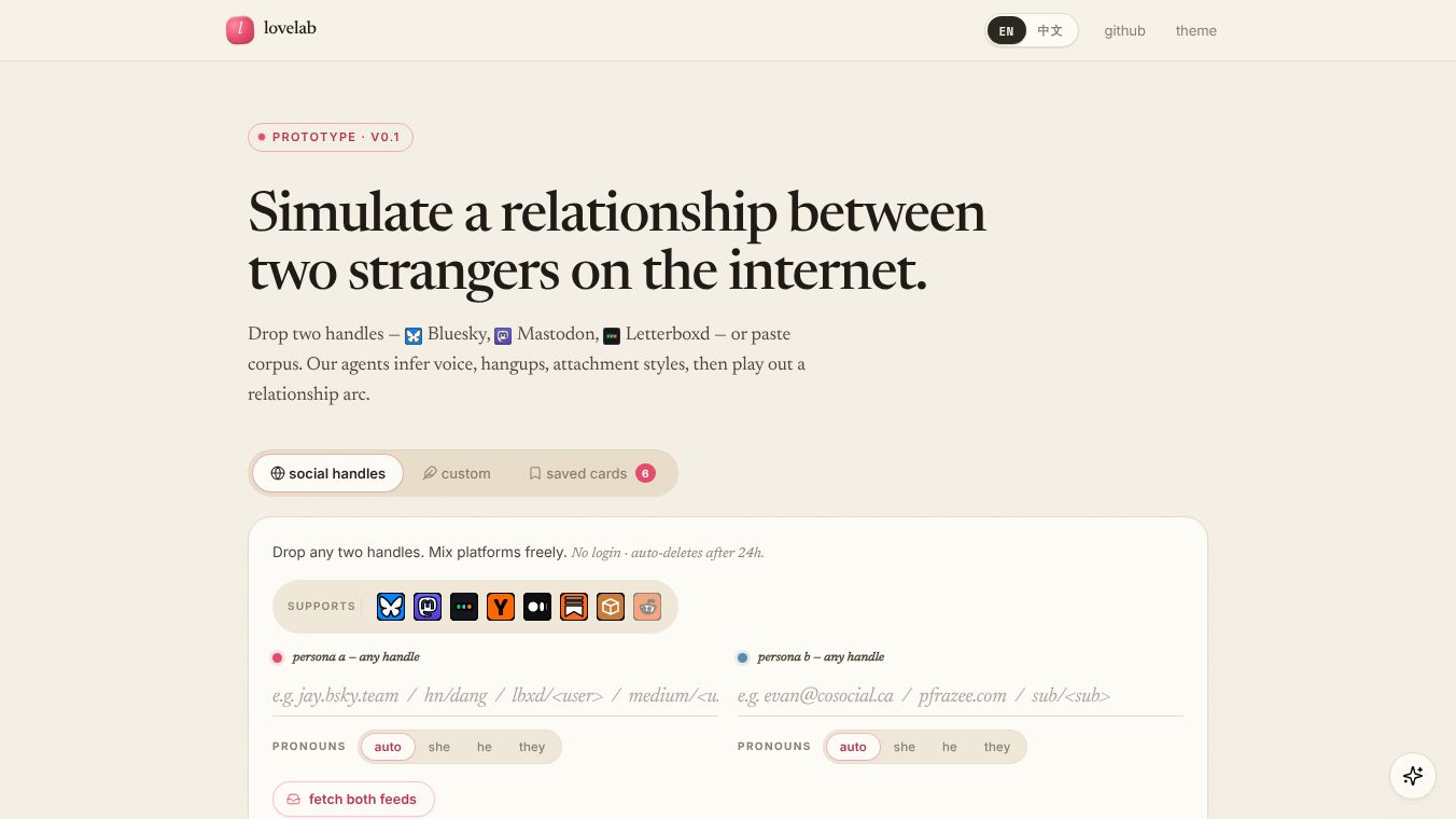 lovelab · relationship simulator