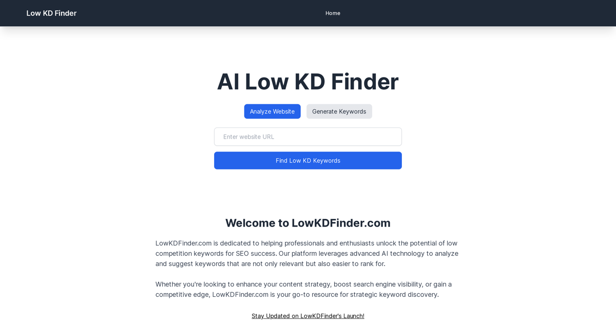 Low KD Finder