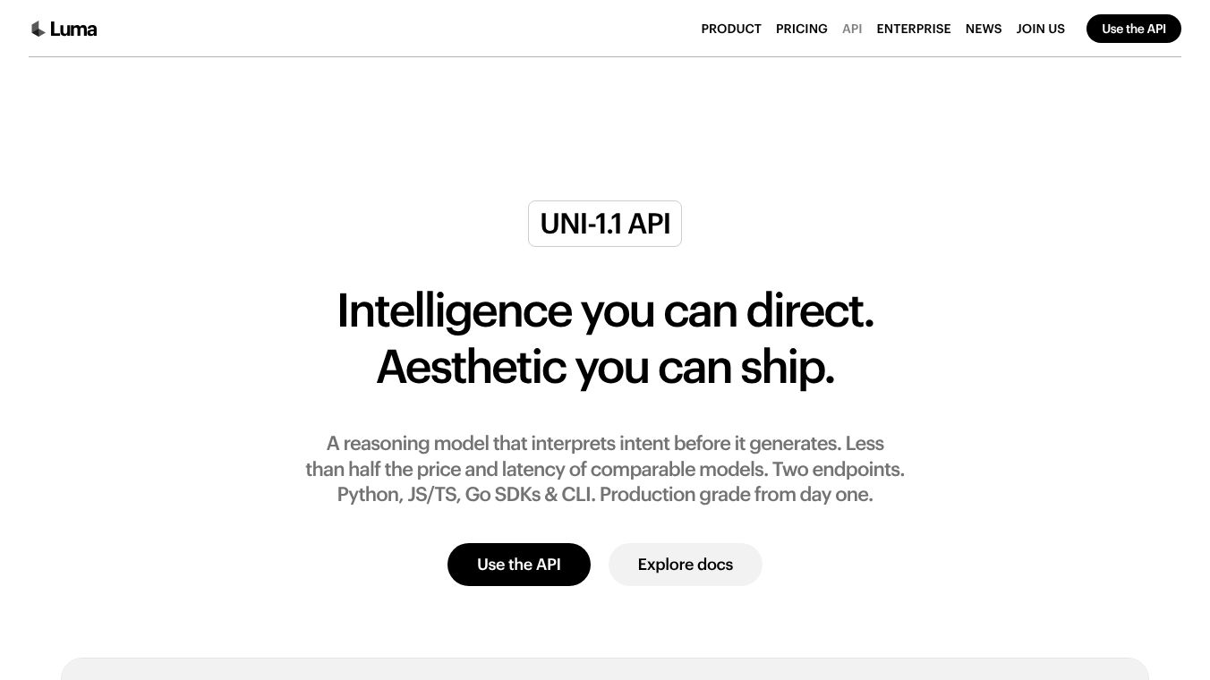 Luma Uni 1.1 API