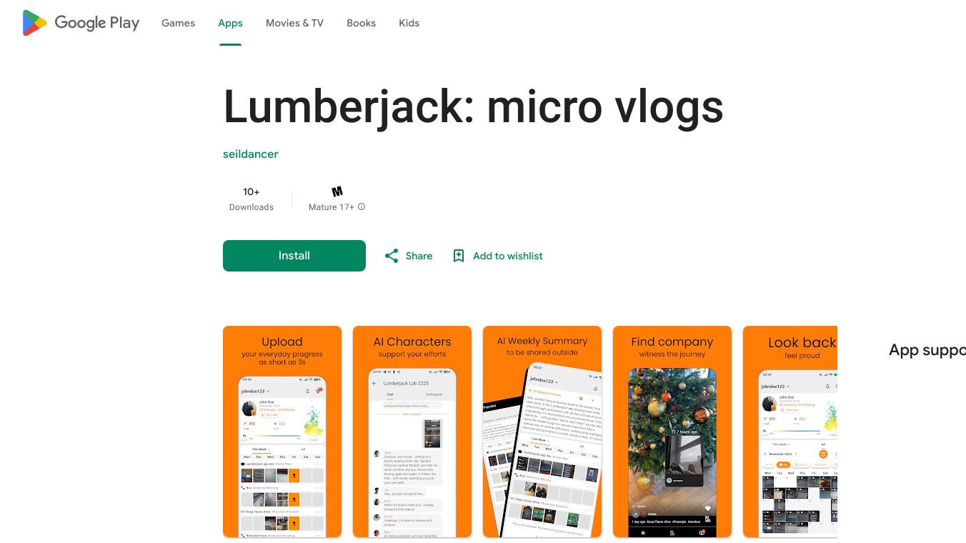 Lumberjack: micro vlogs