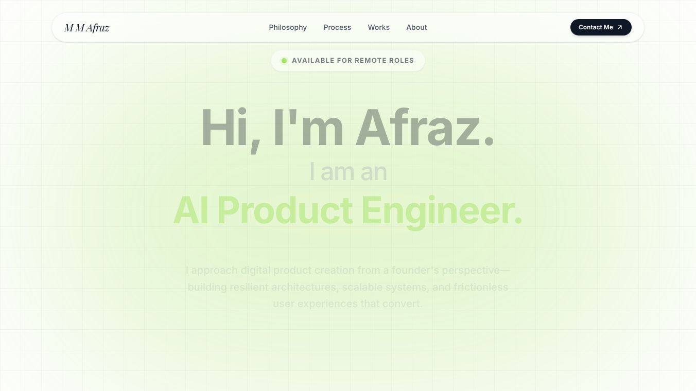 M M Afraz Portfolio