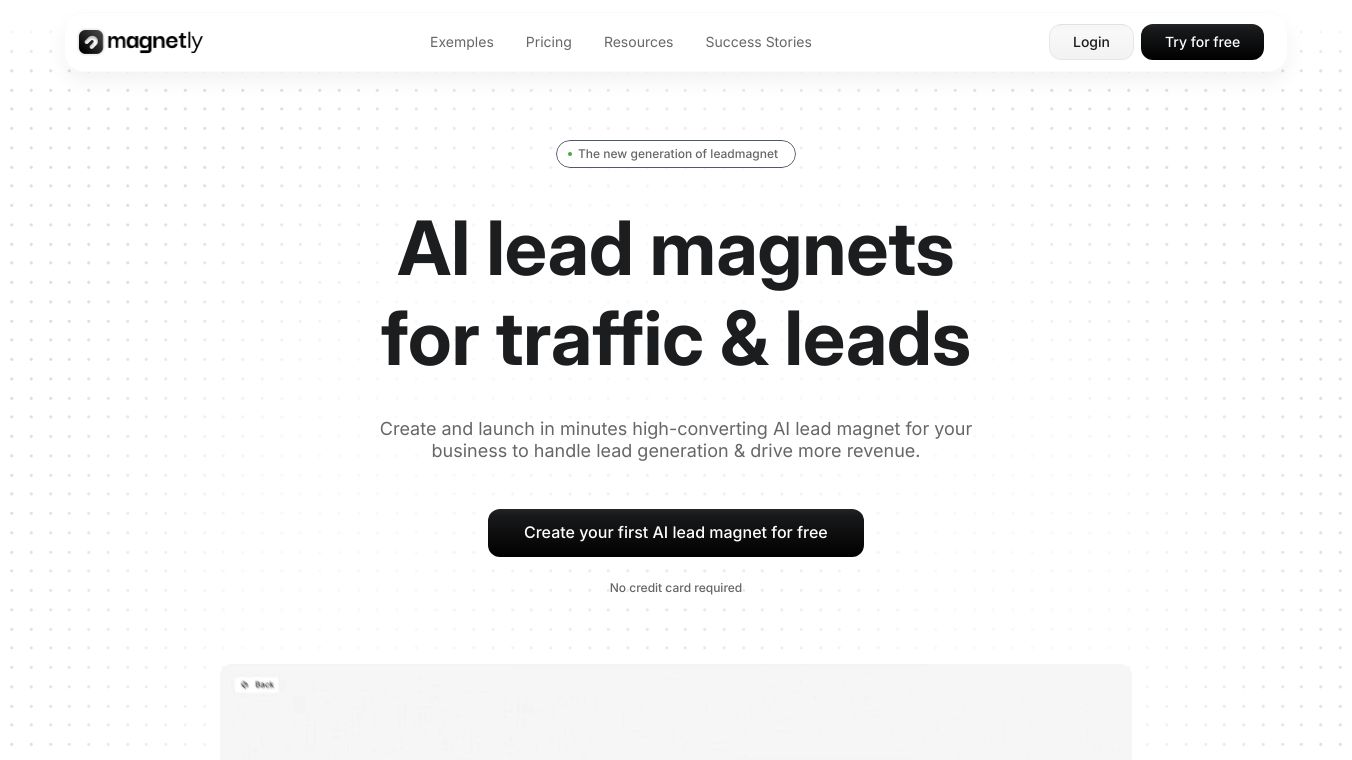 Magnetly – AI lead magnets that convert