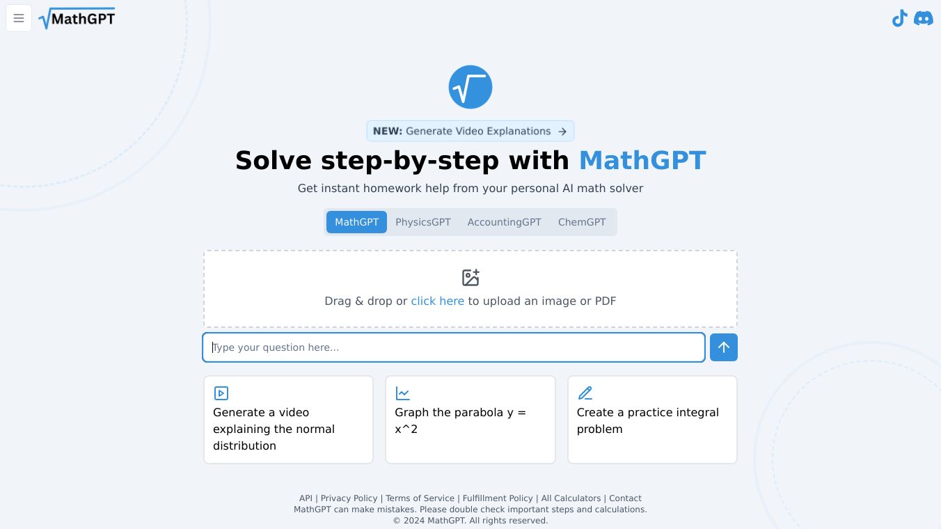 MathGPT - AI Math Solver & Animator