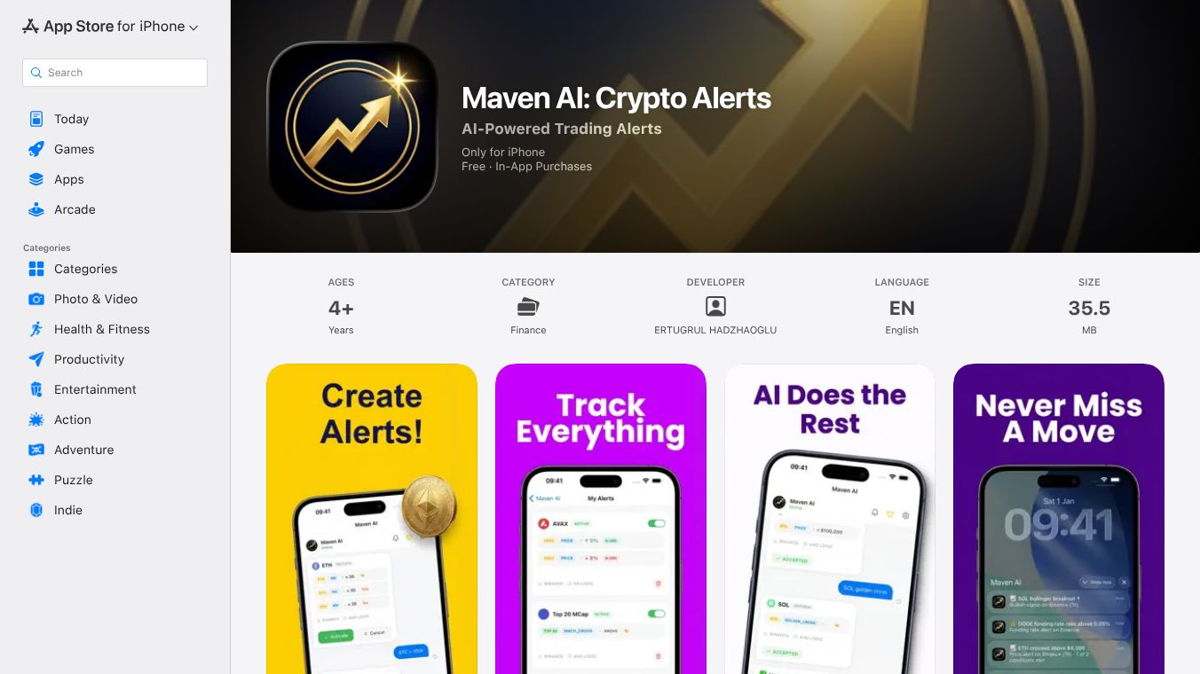 Maven AI: Crypto Alerts