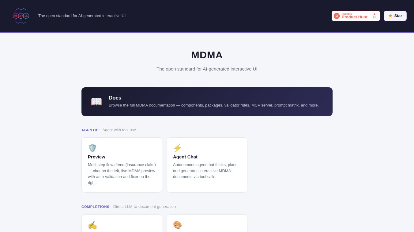 MDMA - GenUI for apps