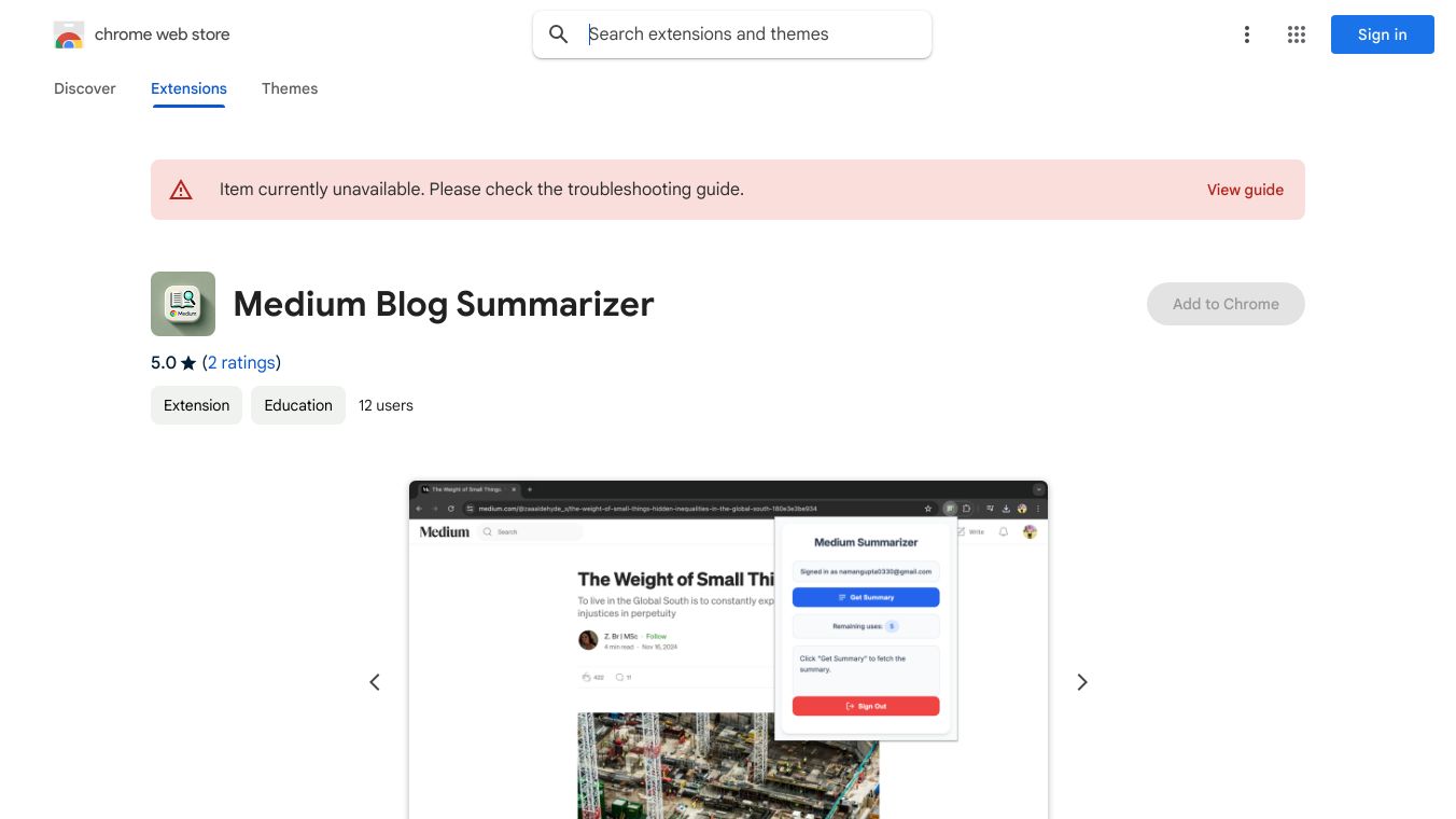 Medium Blog Summarizer