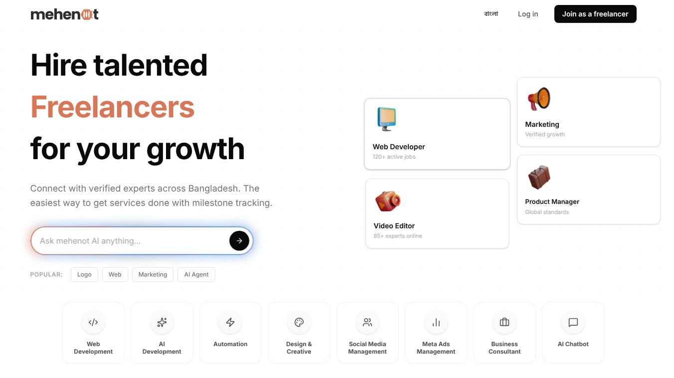 mehenot - AI Freelancing Platform