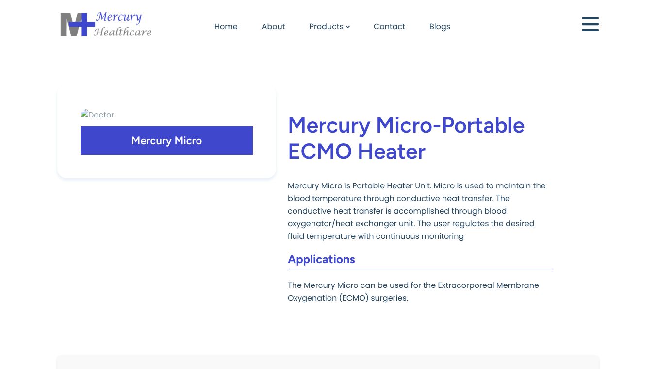 Mercury Micro Portable ECMO Heater