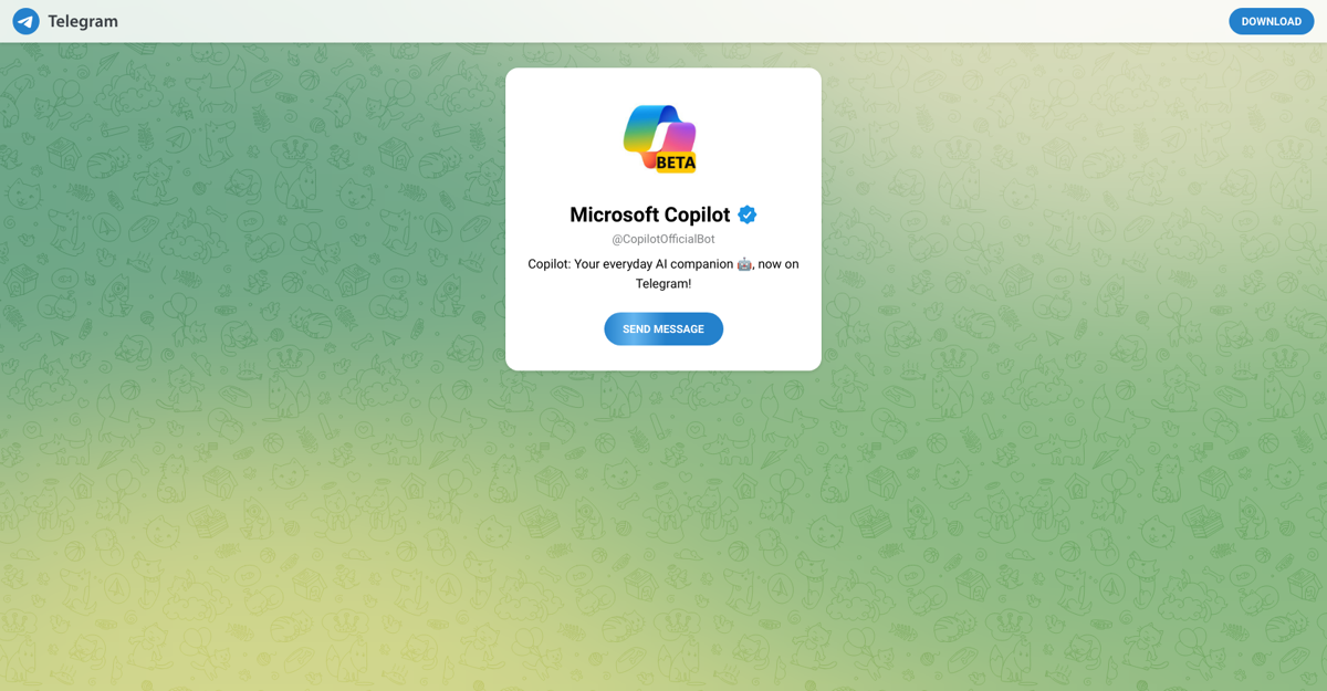 Microsoft Copilot on Telegram