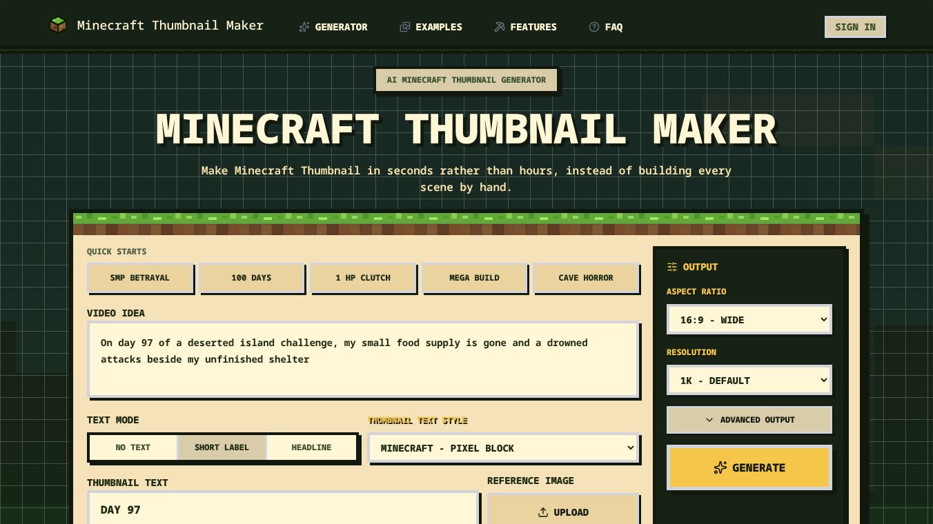 Minecraft Thumbnail Maker