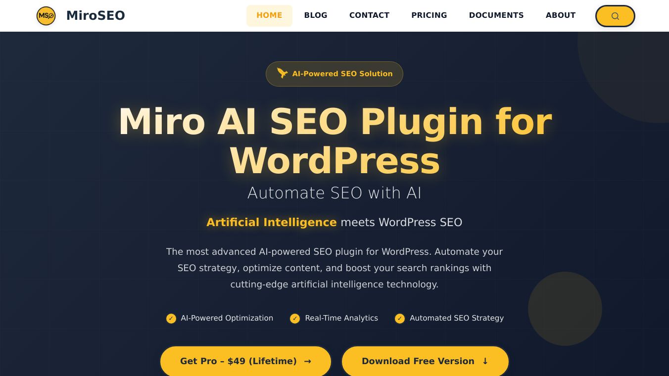 Miro AI SEO Plugin for WordPress