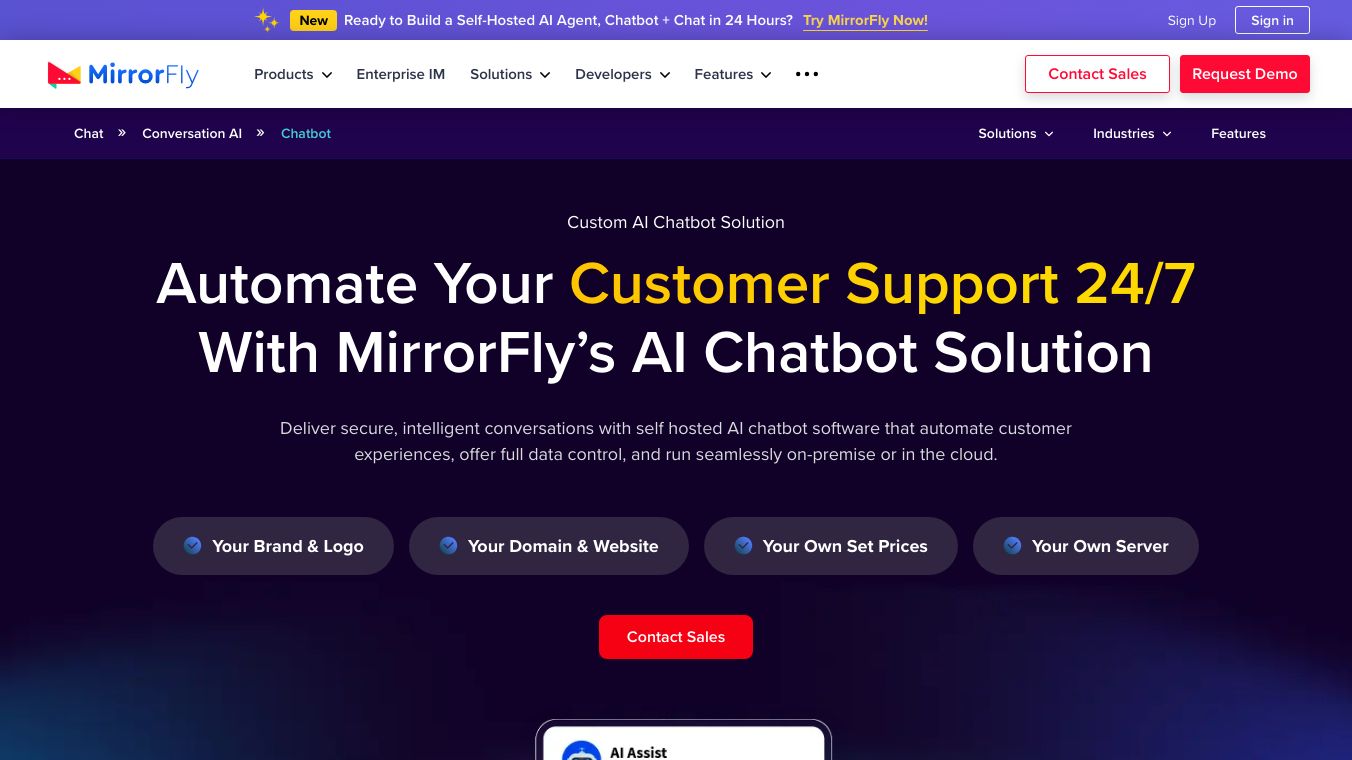 MirrorFly AI Chatbot Solution