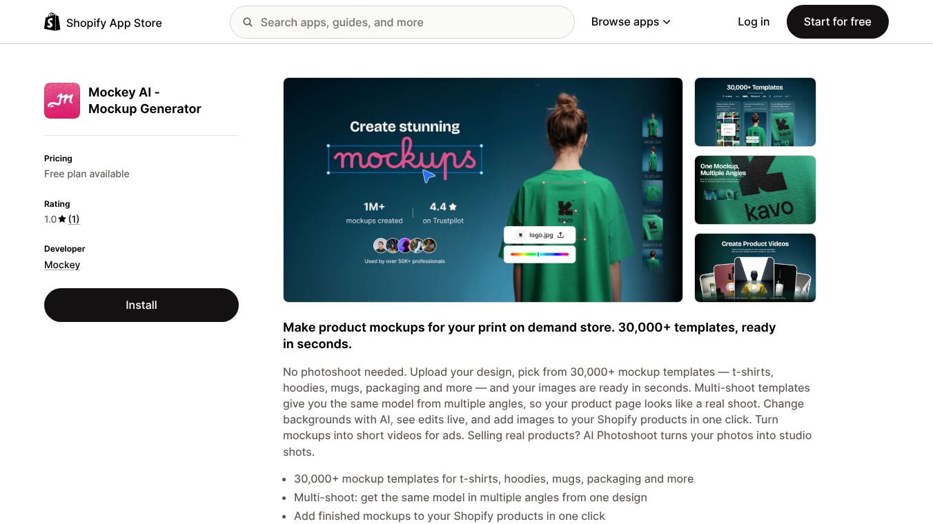 Mockey AI for Shopify
