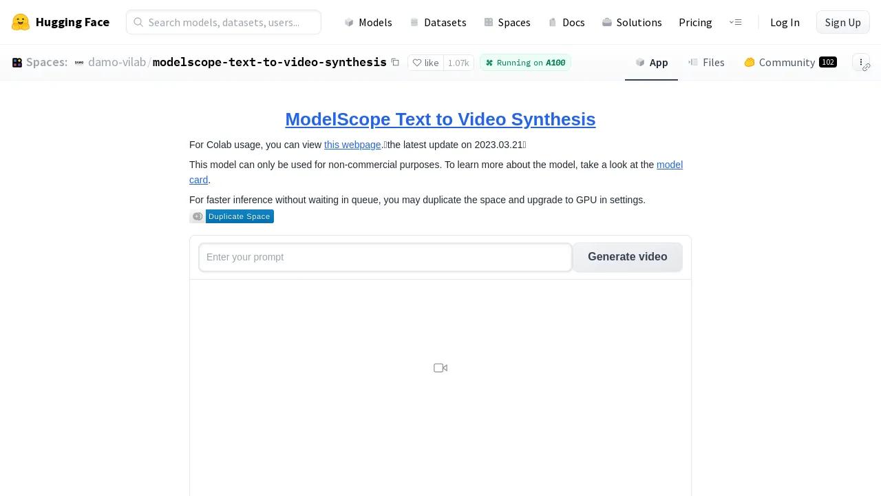 ModelScope Text-To-Video