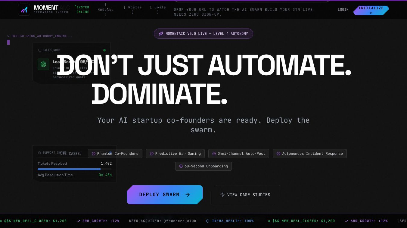 Momentaic: Autonomous AI Co-Founder