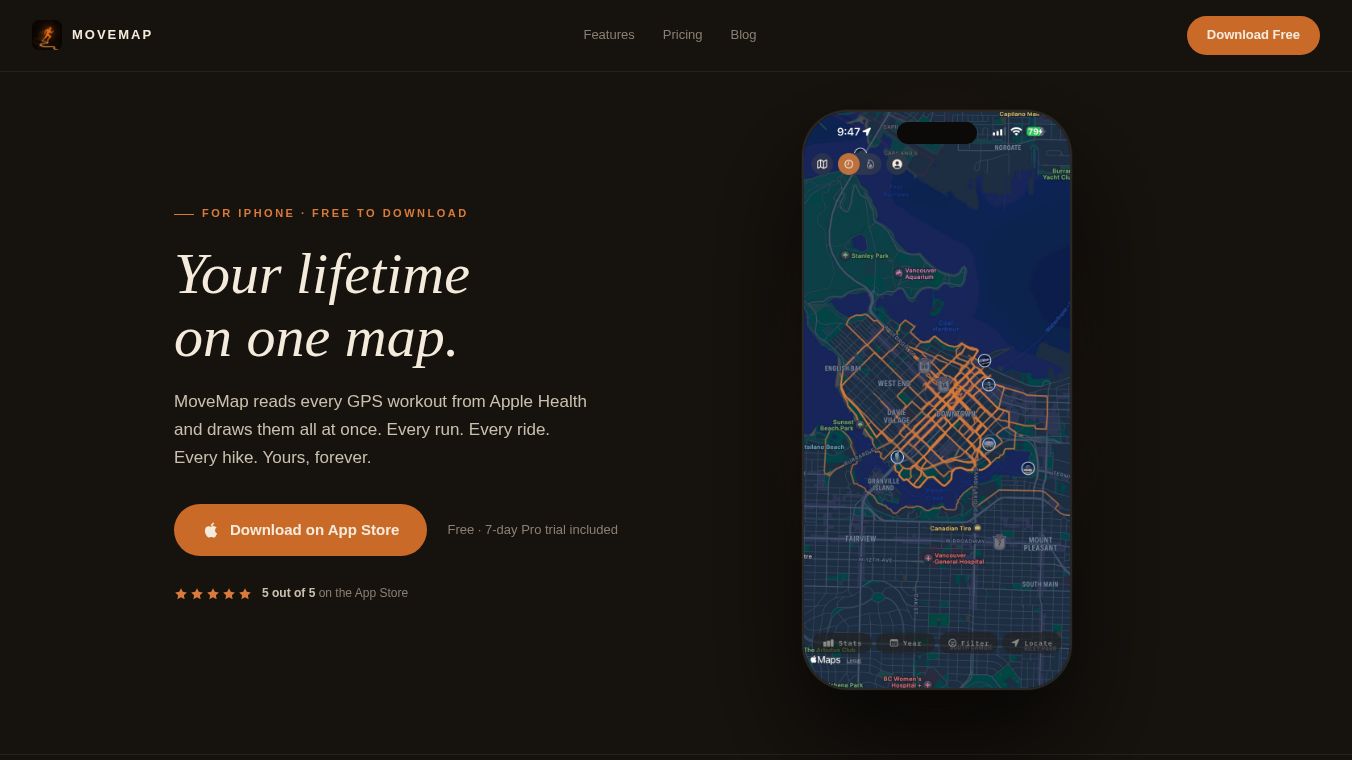 MoveMap: Lifetime GPS Heatmap