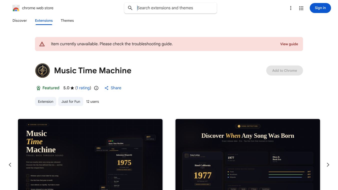 Music Time Machine