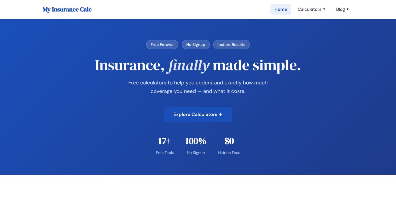 My Insurance Calc