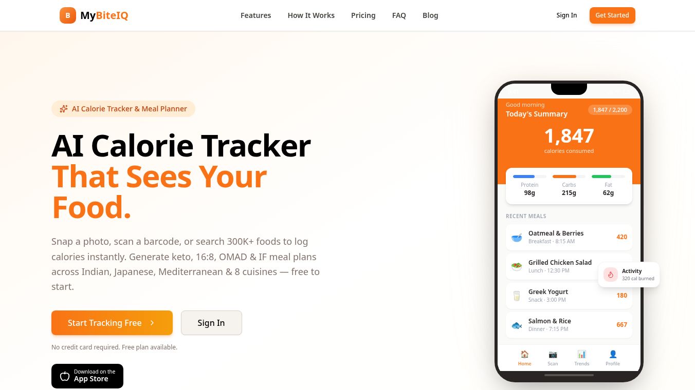 MyBiteIQ: AI Calorie Tracker