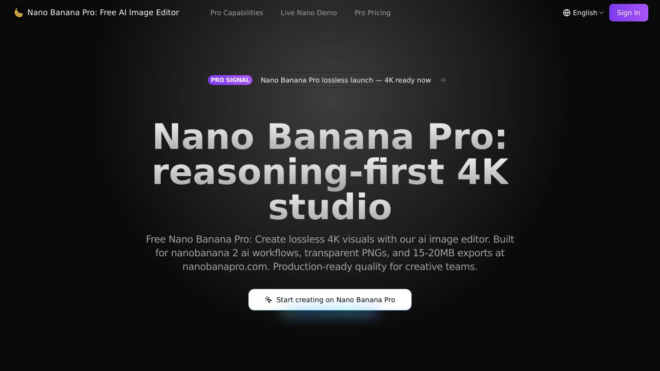 Nano Banana Pro: Free AI Image Editor - 4K Visuals in 10s