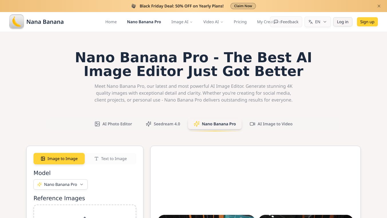 Nano Banana Pro - Next-Gen AI Image Editor with 4K Quality
