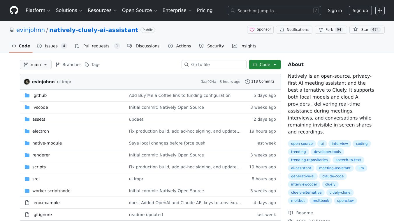 Natively AI : Cluely open sourced