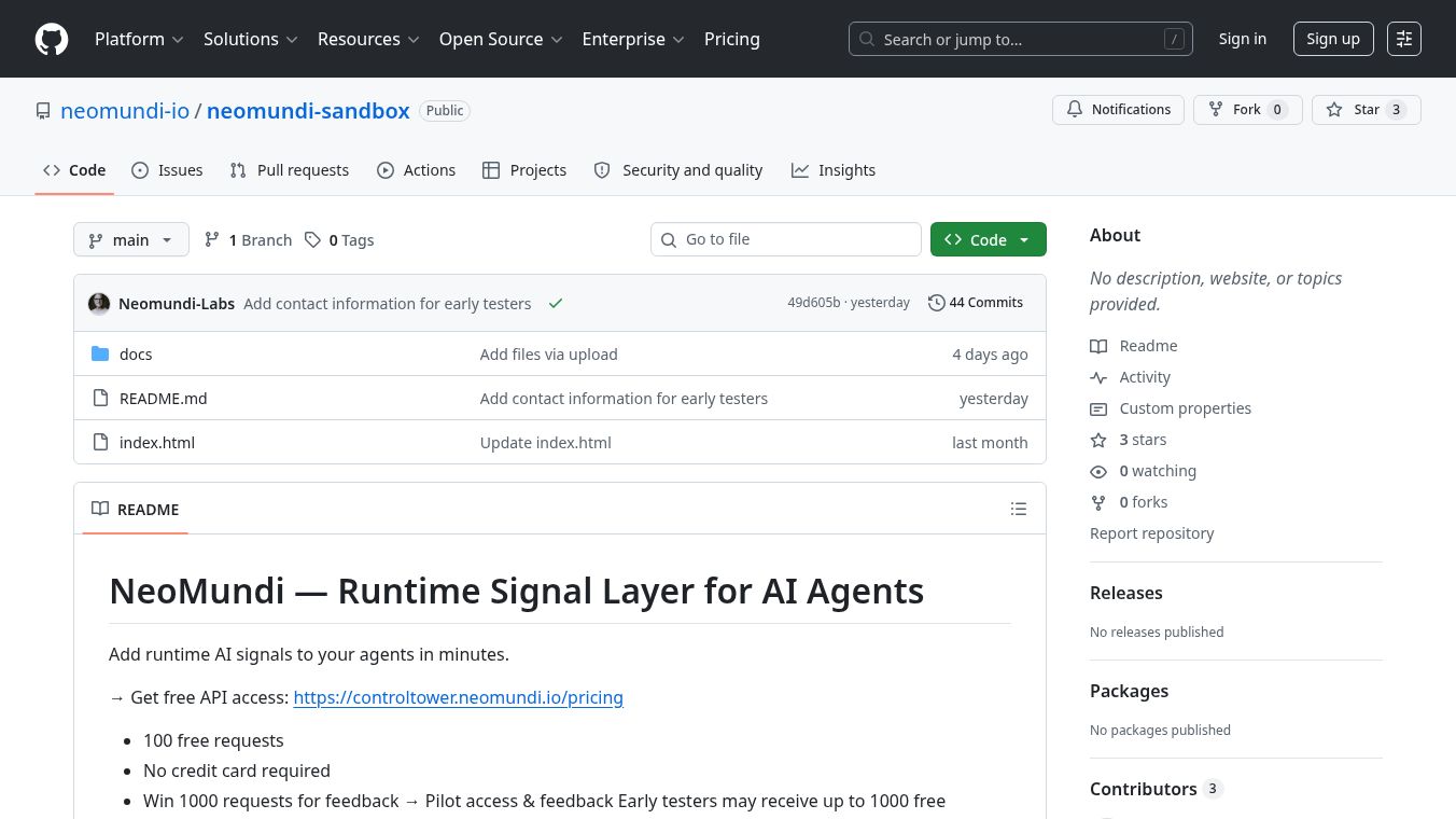 NeoMundi Runtime Signal