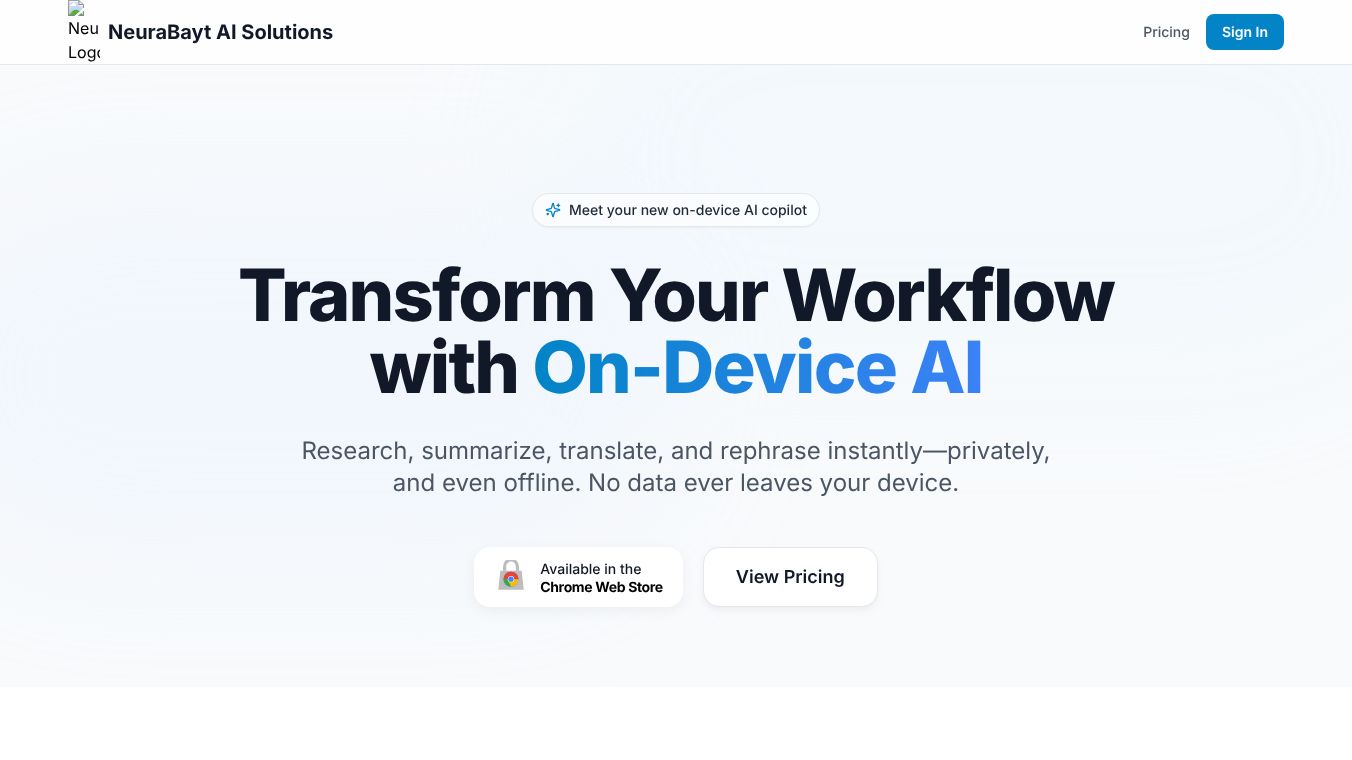 NeuraBayt Private On-Device AI Assistant